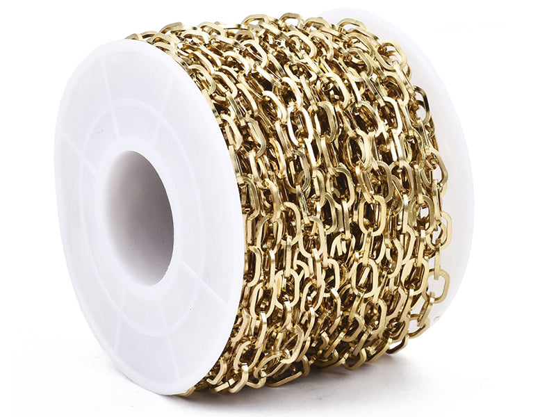 achat Chaîne en acier inoxydable 304 - 6,6  x 4 mm -  doré à l'or fin 18 K x 20 cm