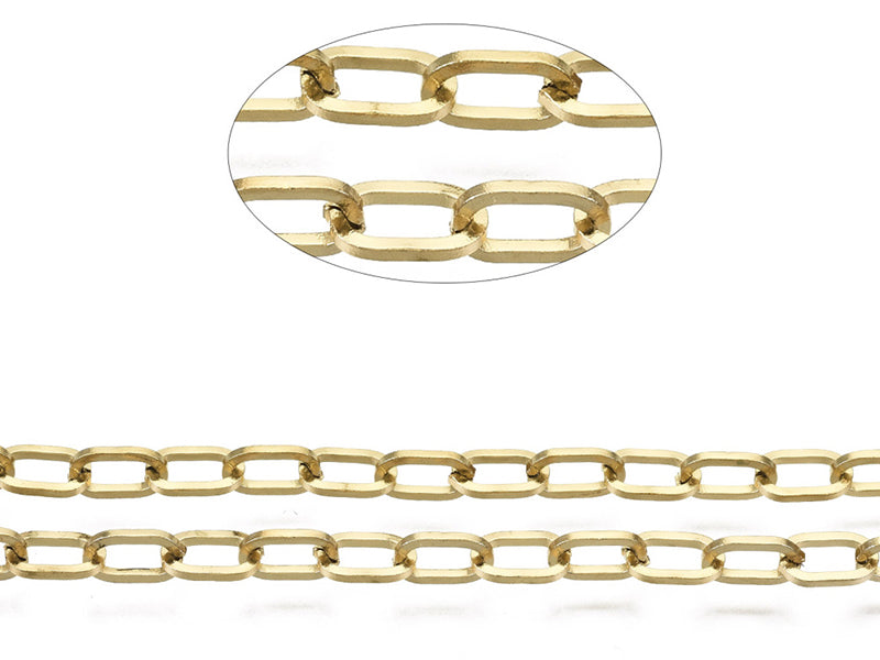 achat Chaîne en acier inoxydable 304 - 6,6  x 4 mm -  doré à l'or fin 18 K x 20 cm