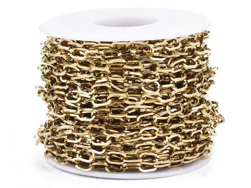 achat Chaîne en acier inoxydable 304 - 6,6  x 4 mm -  doré à l'or fin 18 K x 20 cm