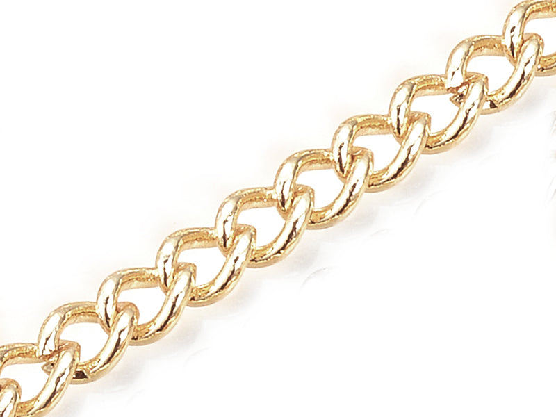 Achat Chaine gourmette 5 x 4 mm - doré à l'or fin 18 K x 20 cm