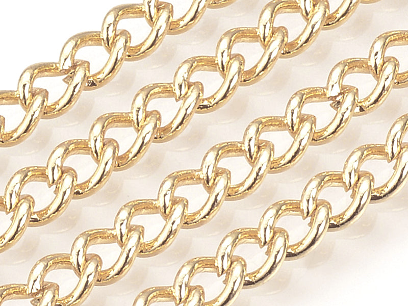 Achat Chaine gourmette 5 x 4 mm - doré à l'or fin 18 K x 20 cm