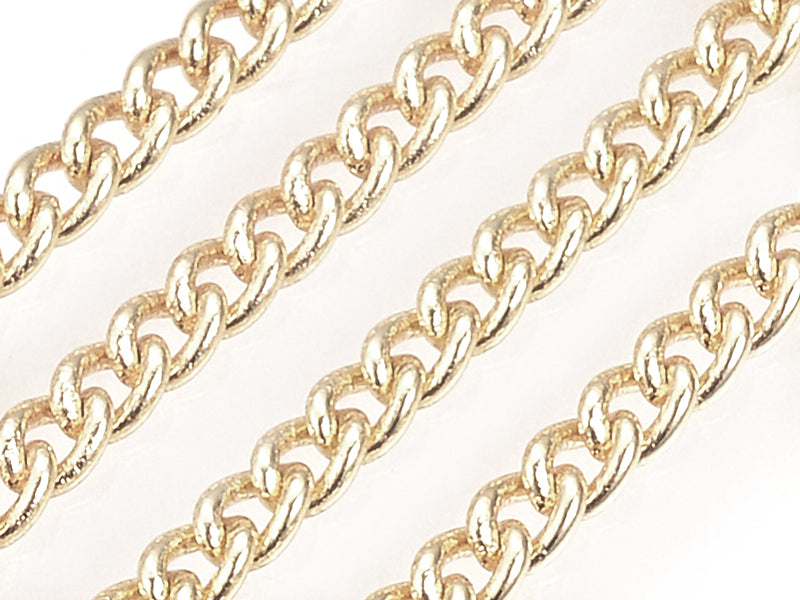 Achat Chaine gourmette 2,5 x 2 mm - doré à l'or fin 18 K x 20 cm