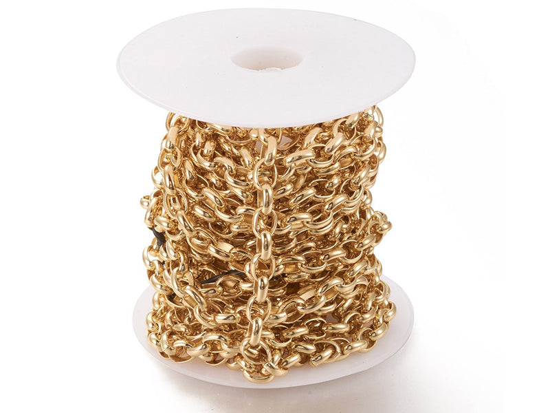 Achat Chaîne forcat 8 x 6 mm - doré à l'or fin 18 K x 20 cm
