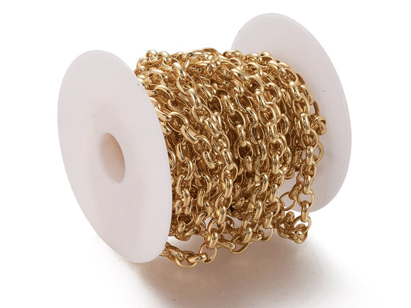 achat Chaîne forcat 8 x 6 mm - doré à l'or fin 18 K x 20 cm
