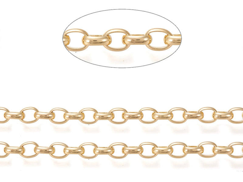achat Chaîne forcat 8 x 6 mm - doré à l'or fin 18 K x 20 cm