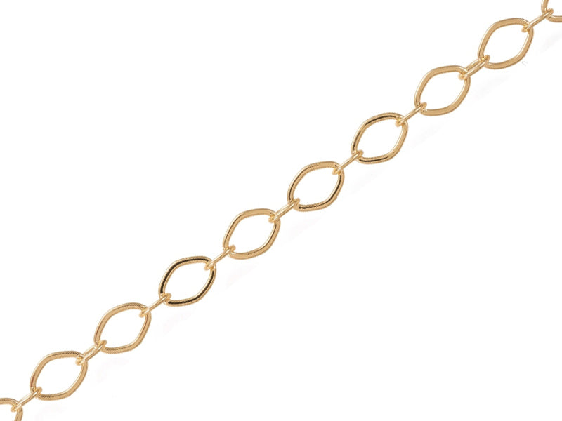 Achat Chaine maillons losange 8 x 6 mm - doré à l'or fin 18 K x 20 cm
