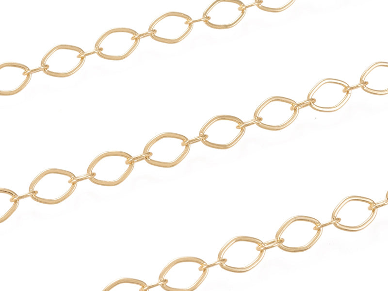 achat Chaine maillons losange 8 x 6 mm - doré à l'or fin 18 K x 20 cm