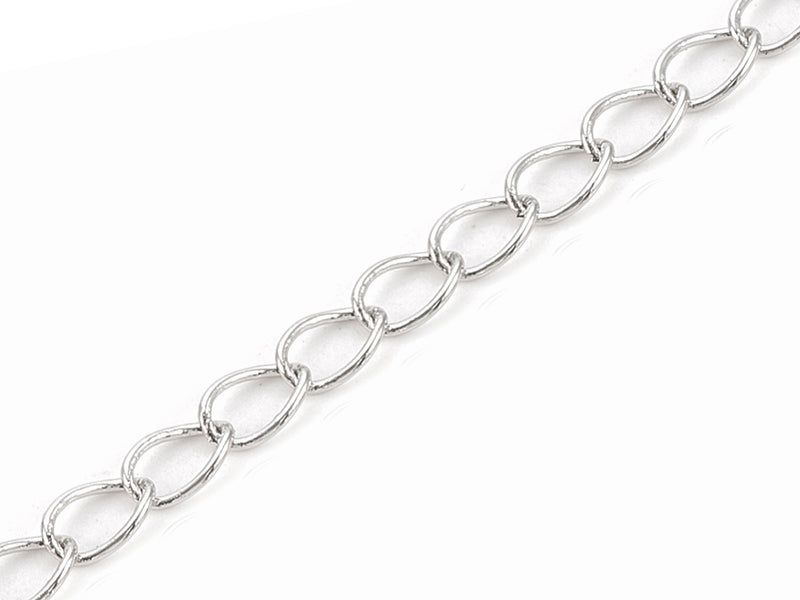 Achat Chaîne gourmette 5 x 3,5 mm - flash platine véritable x 20 cm