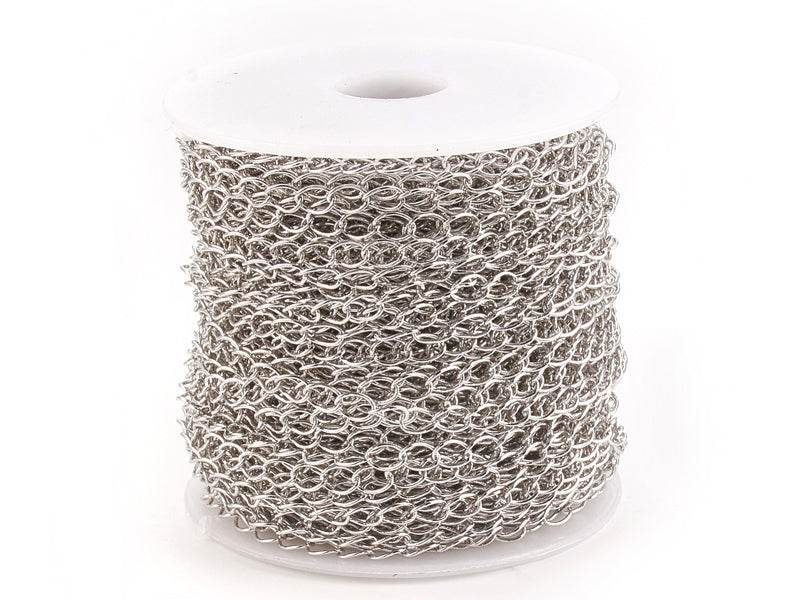 Achat Chaîne gourmette 5 x 3,5 mm - flash platine véritable x 20 cm
