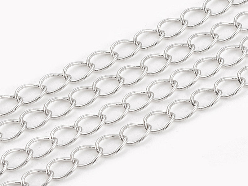 achat Chaîne gourmette 5 x 3,5 mm - flash platine véritable x 20 cm