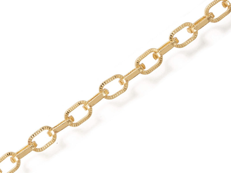Achat Chaîne forçat texturée - 8x5 mm - doré à l'or fin 18 K x 20 cm