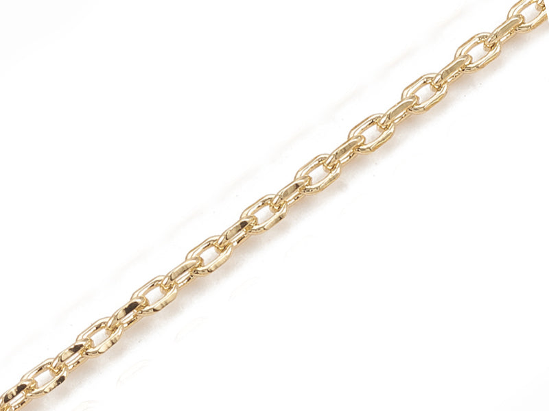 Achat Chaîne forçat à facettes 2,3 x 1,4 mm - doré à l'or fin 18 K x 20 cm