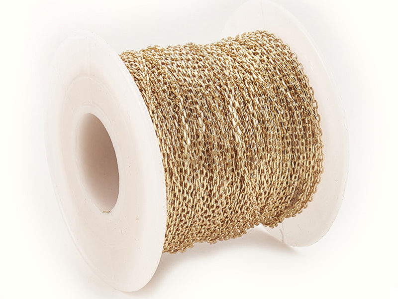 achat Chaîne forçat à facettes 2,3 x 1,4 mm - doré à l'or fin 18 K x 20 cm