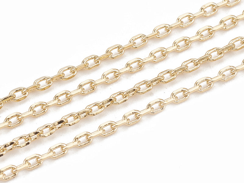 achat Chaîne forçat à facettes 2,3 x 1,4 mm - doré à l'or fin 18 K x 20 cm