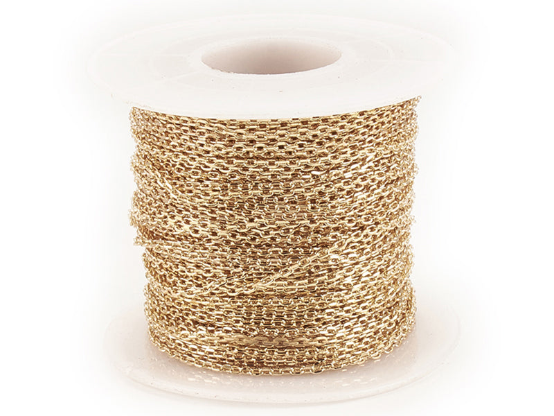 achat Chaîne forçat à facettes 2,3 x 1,4 mm - doré à l'or fin 18 K x 20 cm