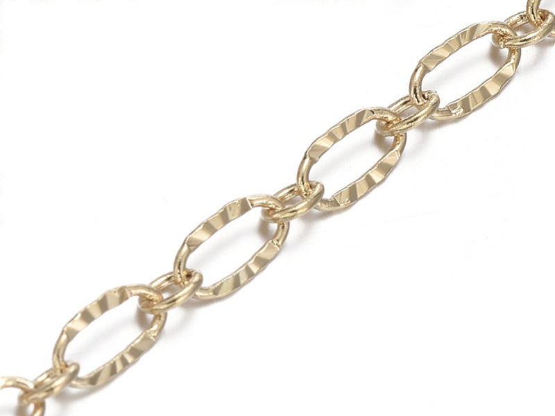 Achat Chaine figaro texturée 6,2 x 3,3 mm - doré à l'or fin 18 K x 20 cm