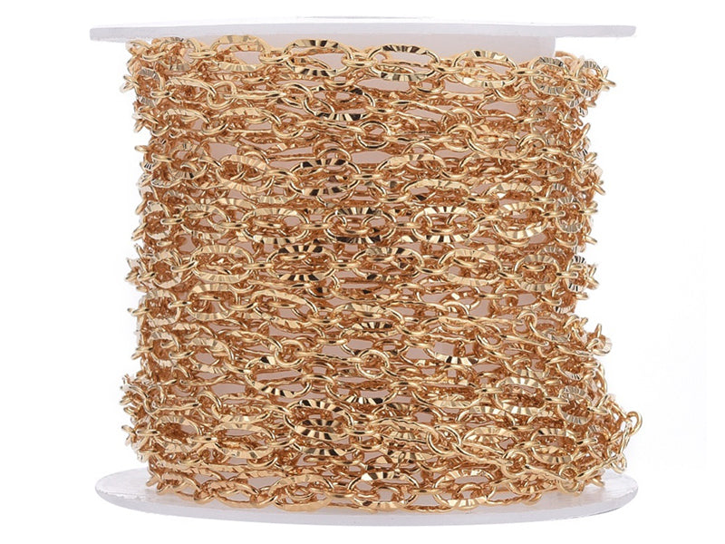 achat Chaine figaro texturée 6,2 x 3,3 mm - doré à l'or fin 18 K x 20 cm