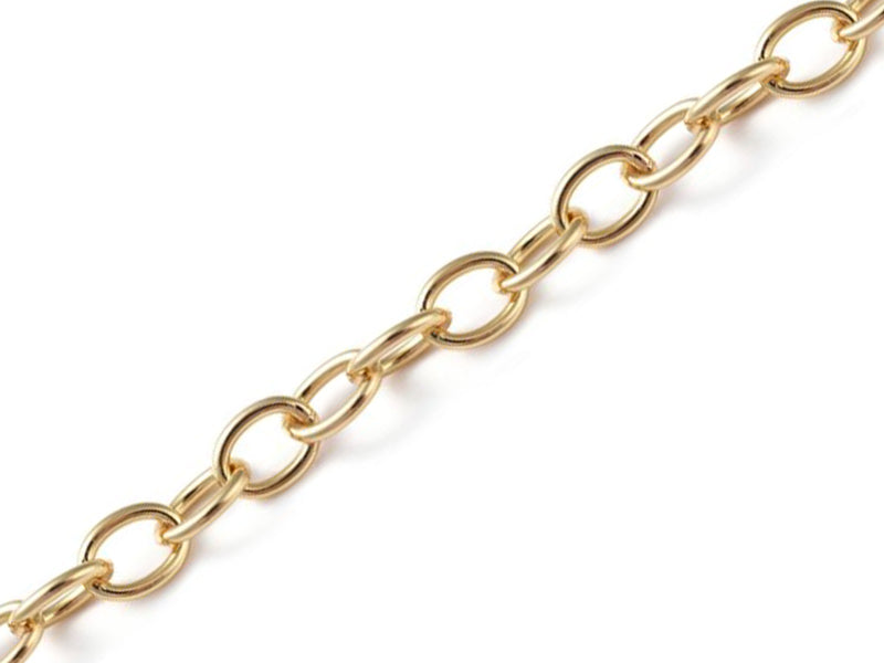 Achat Chaîne jaseron ovale 11 x 8 mm - doré à l'or fin 18 K x 20 cm
