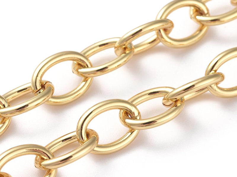 achat Chaîne jaseron ovale 11 x 8 mm - doré à l'or fin 18 K x 20 cm