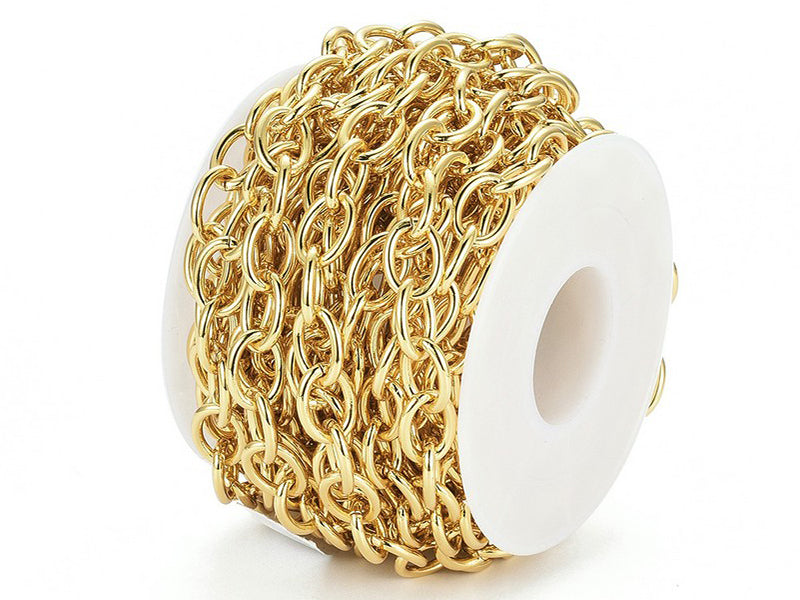 achat Chaîne jaseron ovale 11 x 8 mm - doré à l'or fin 18 K x 20 cm