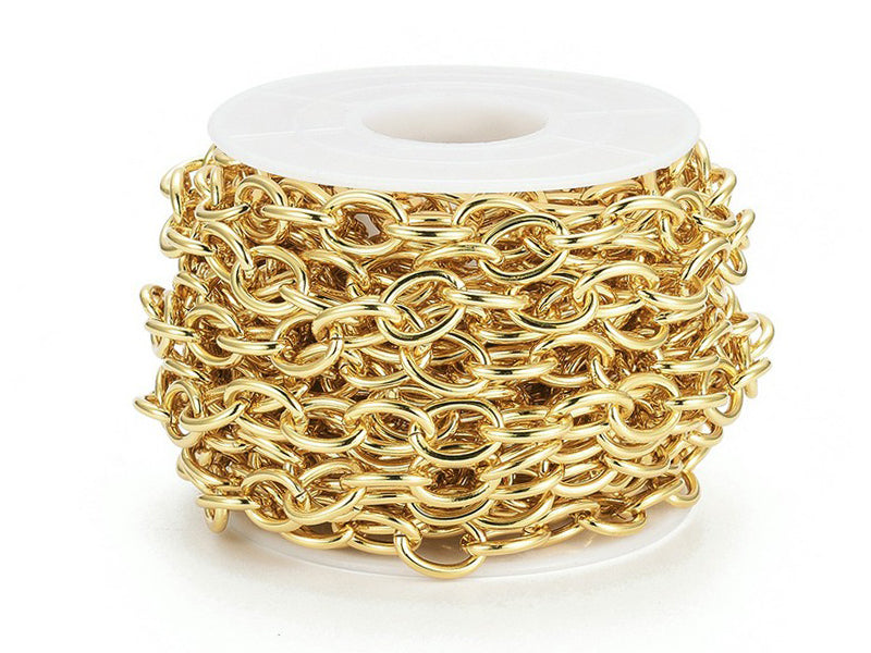 achat Chaîne jaseron ovale 11 x 8 mm - doré à l'or fin 18 K x 20 cm