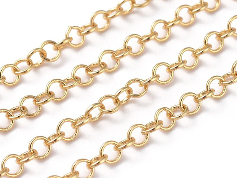 achat Chaîne jaseron 3,5 mm - doré à l'or fin 18 K x 20 cm