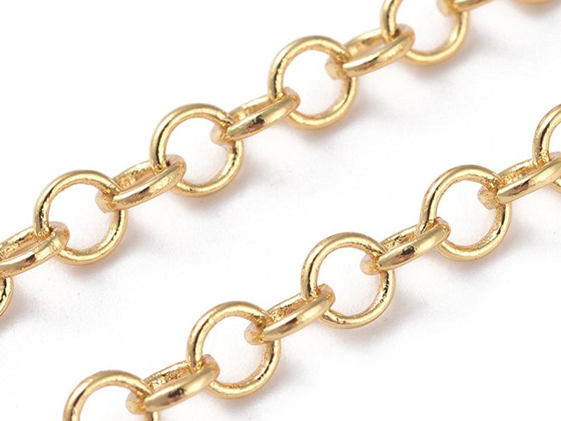 achat Chaîne jaseron 3,5 mm - doré à l'or fin 18 K x 20 cm