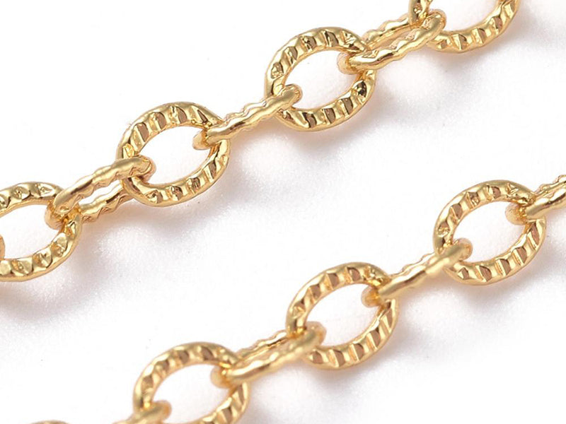 achat Chaîne ovale texturée 2,5 x 3,5 mm - doré à l'or fin 18 K x 20 cm