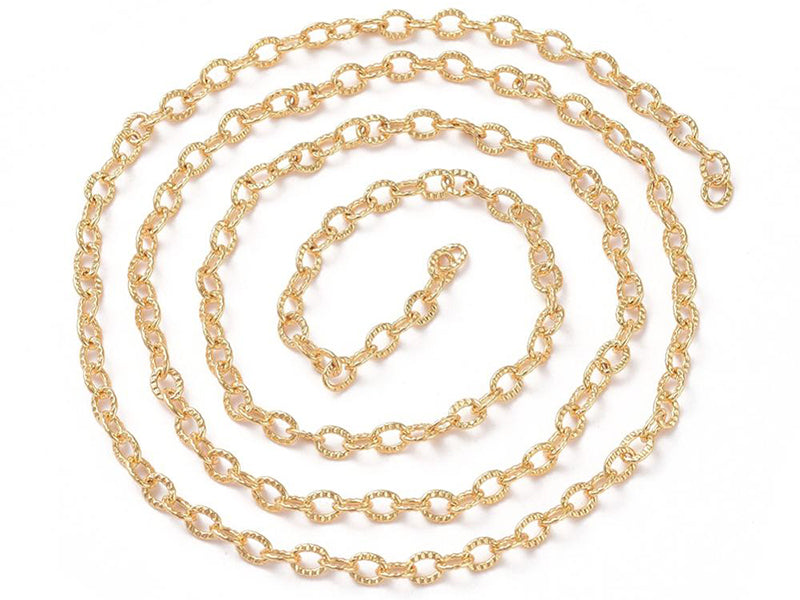 achat Chaîne ovale texturée 2,5 x 3,5 mm - doré à l'or fin 18 K x 20 cm