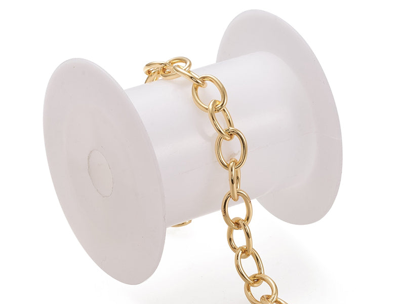 Achat Chaîne forçat ovale - 11x8 mm - doré à l'or fin 18 K x 20 cm