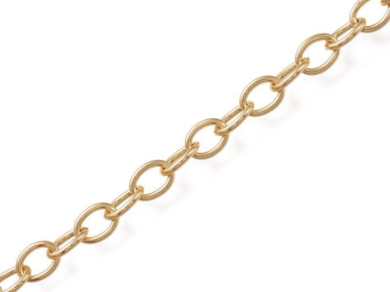Achat Chaîne forçat ovale - 11x8 mm - doré à l'or fin 18 K x 20 cm
