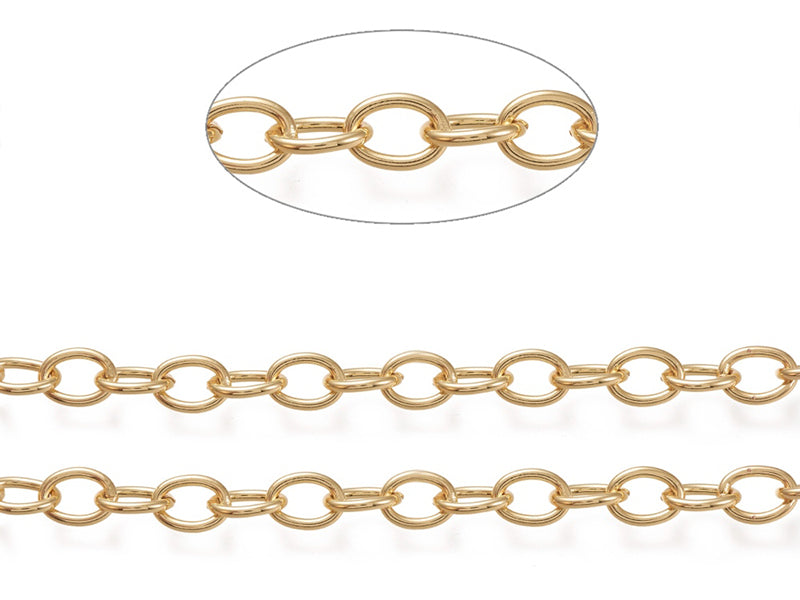 achat Chaîne forçat ovale - 11x8 mm - doré à l'or fin 18 K x 20 cm