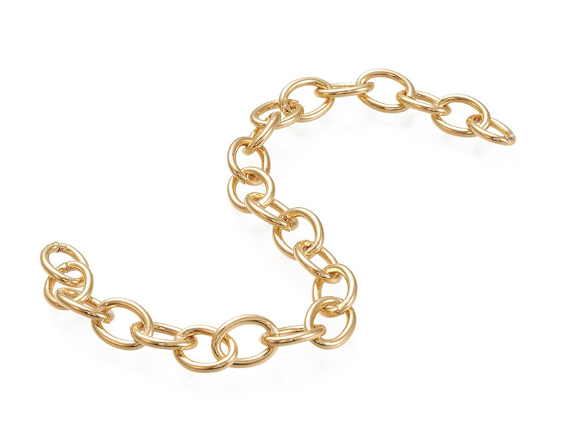 achat Chaîne forçat ovale - 11x8 mm - doré à l'or fin 18 K x 20 cm