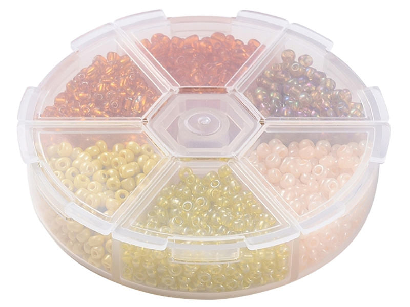 Achat Boite de 60 grammes de perles de rocailles 3mm - Mix jaune et orange