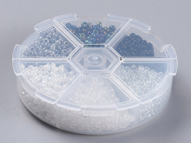 achat Boite de 60 grammes de perles de rocailles 3mm - Mix noir et blanc