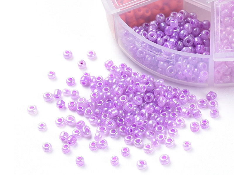 achat Boite de 60 grammes de perles de rocailles 3mm - Mix rose et rouge