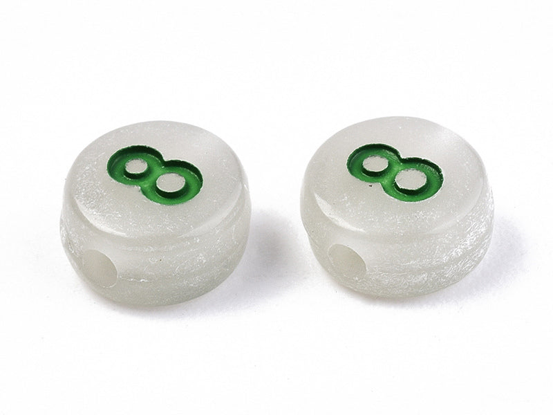 achat 200 perles rondes en plastique - chiffres et numéros - phosphorescent et multicolore - 7 mm