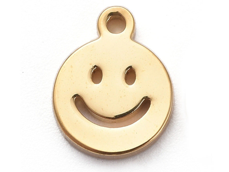Achat Pendentif en acier inoxydable 304 doré - pendentif sourire - 8x6mm