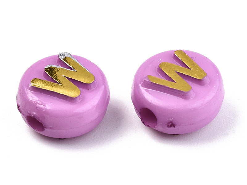 achat 200 grosses perles rondes en plastique - lettre alphabet - pastel - 10 mm