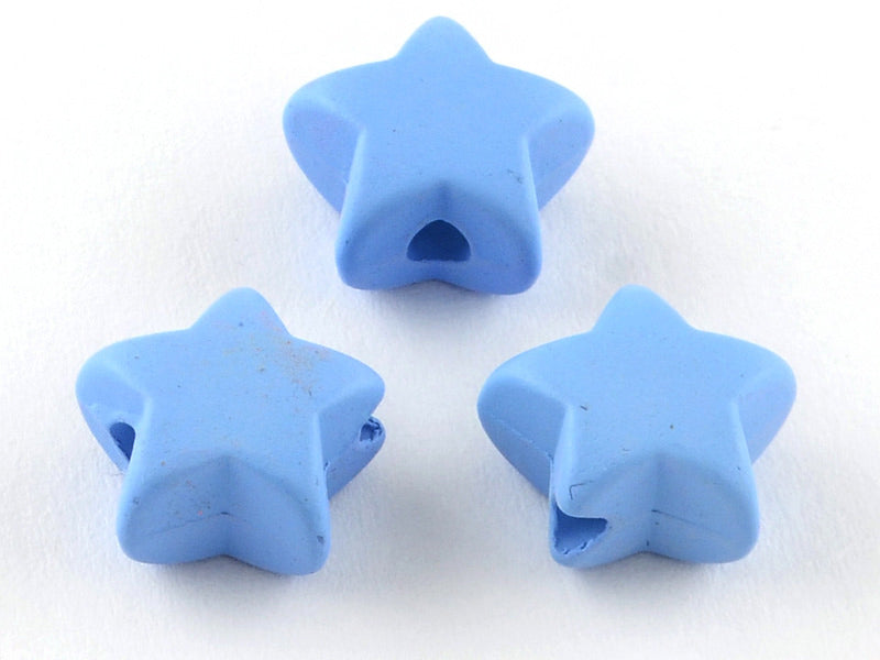 achat 50 perles en plastique - étoiles  - multicolore fluorescent - 11 mm