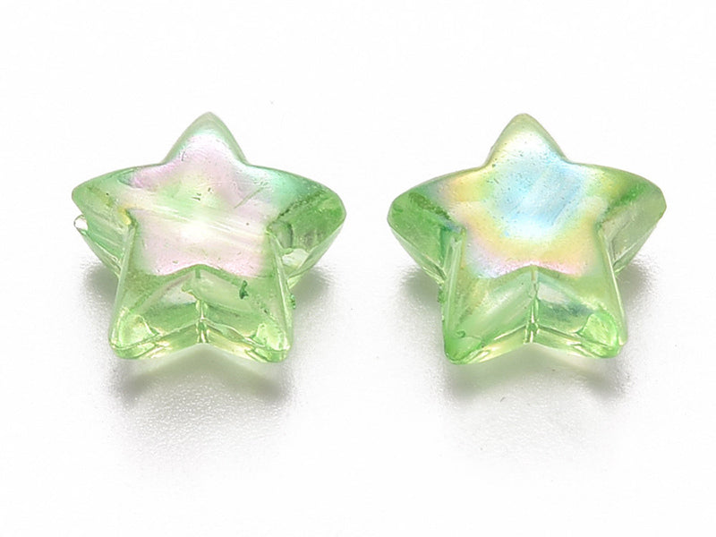 Achat 50 perles en plastique étoiles - transparent irisé - 10,5x11 mm