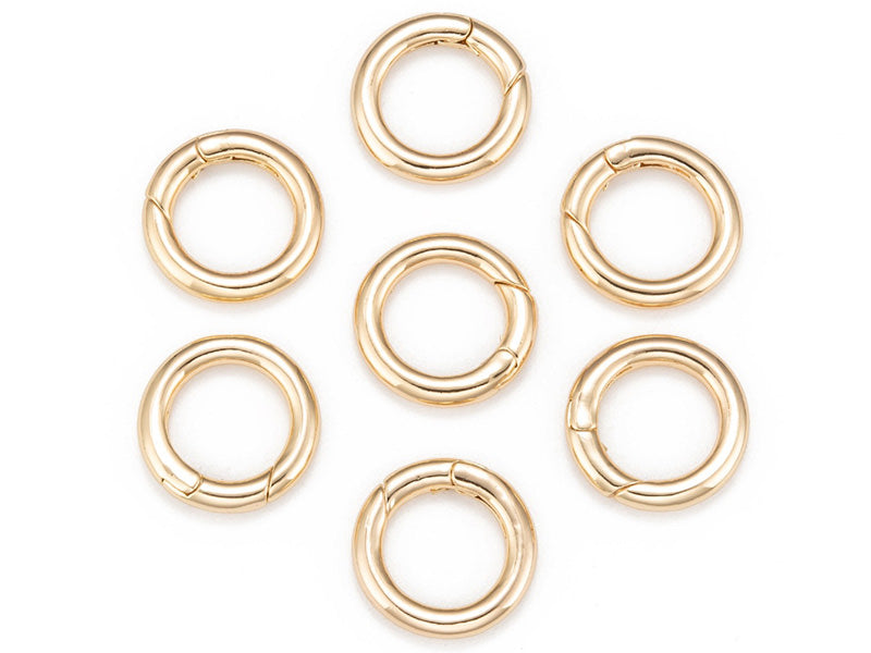 Achat Fermoir mousqueton rond - doré à l'or fin 18 K - 15 mm