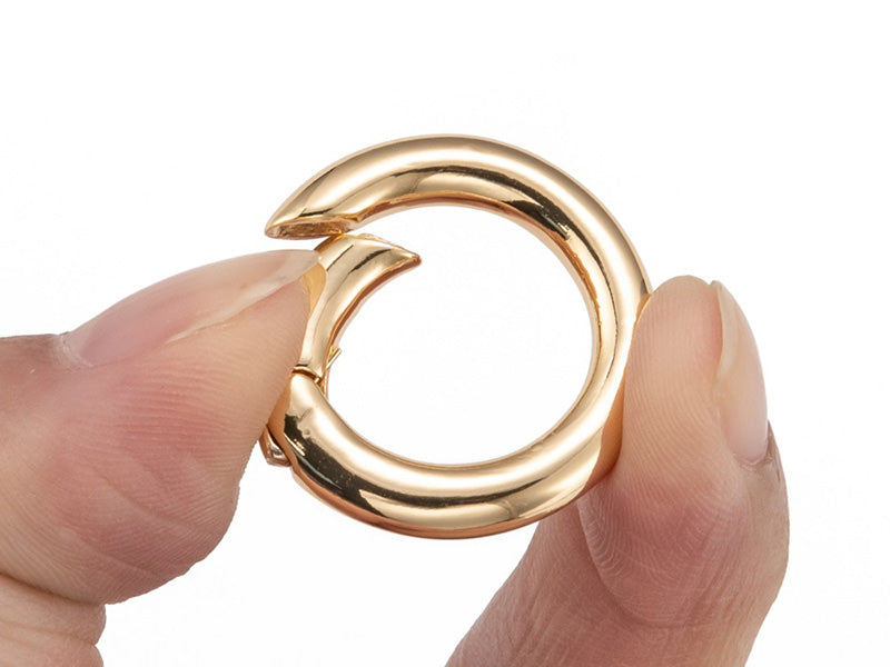 Achat Fermoir mousqueton rond - doré à l'or fin 18 K - 15 mm