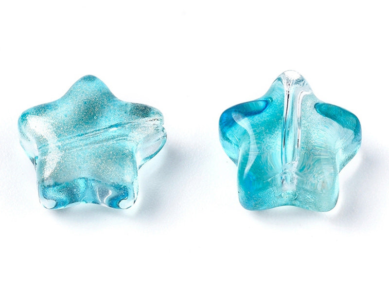 achat 20 perles en verre - étoile couleur variées - 8 mm