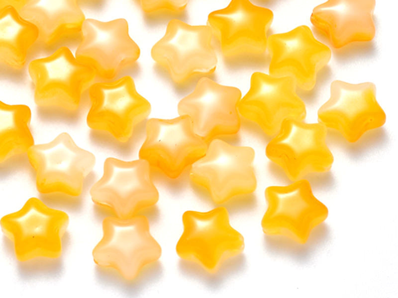 Achat 20 perles en verre - étoiles jaunes - 8 mm