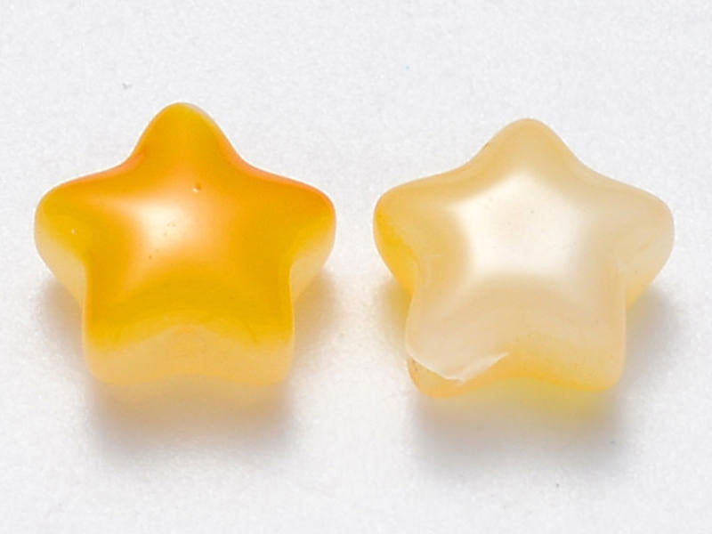 achat 20 perles en verre - étoiles jaunes - 8 mm