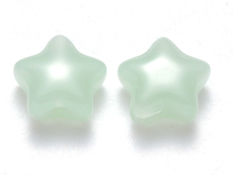 Achat 20 perles en verre - étoiles vertes - 8 mm