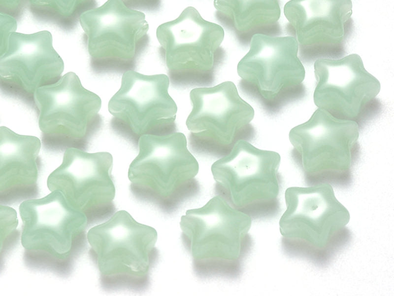 Achat 20 perles en verre - étoiles vertes - 8 mm