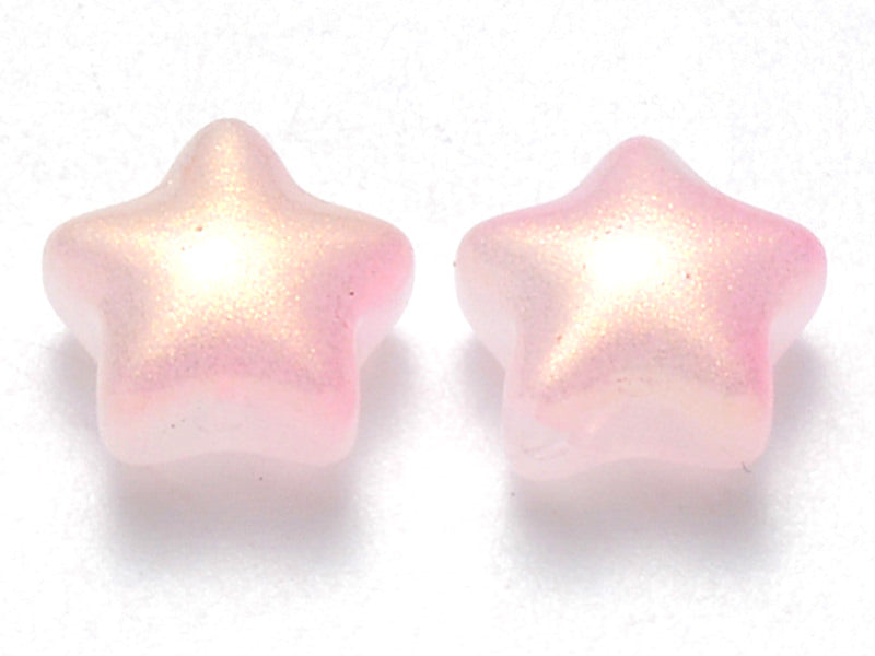 Achat 20 perles en verre - étoiles roses - 8 mm