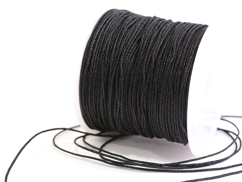 achat 1 m de fil de jade / fil nylon tressé 1 mm - noir